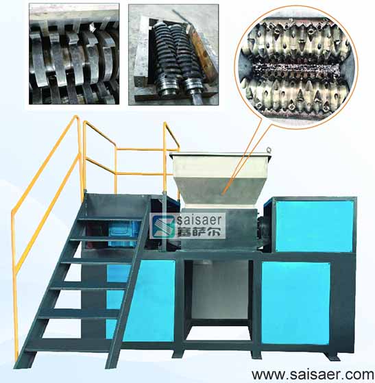 Double shaft plastic shredder